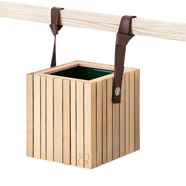 Plantekasse GrowON Hold on i natur ask stropper i læder brun 48 cm